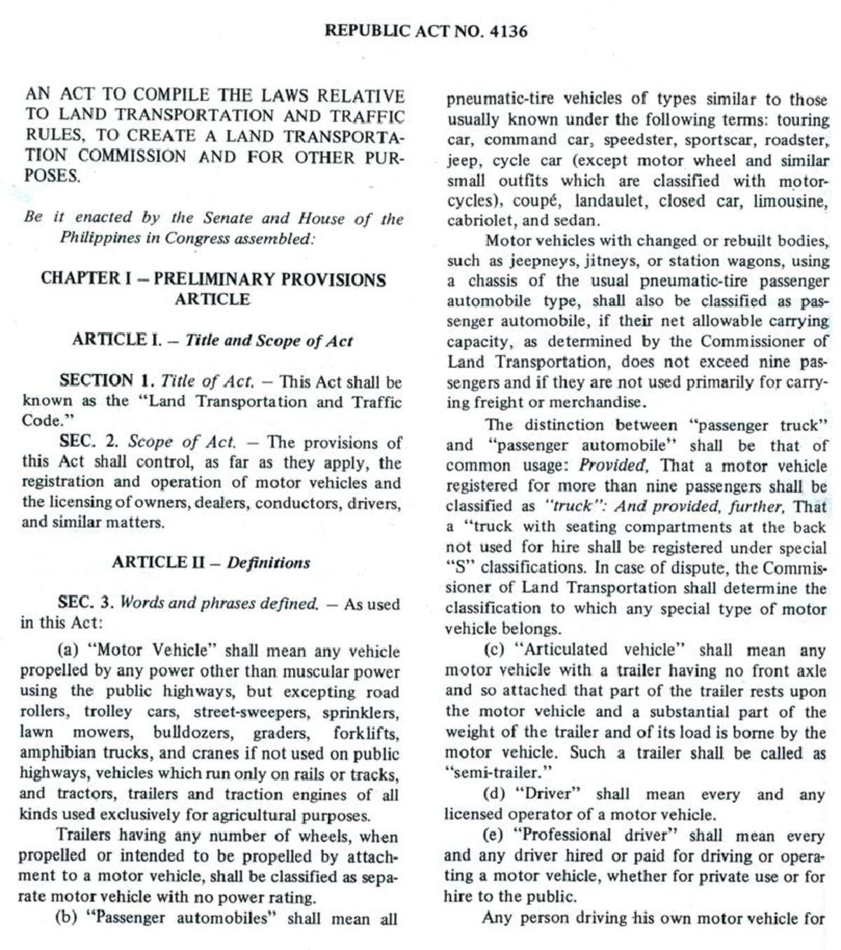 RA 4136 driving safety and effectively Law Studocu