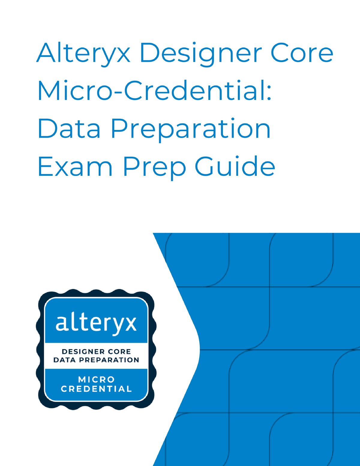 Alteryx Designer Core Micro Credential Data Preparation Exam Prep Guide