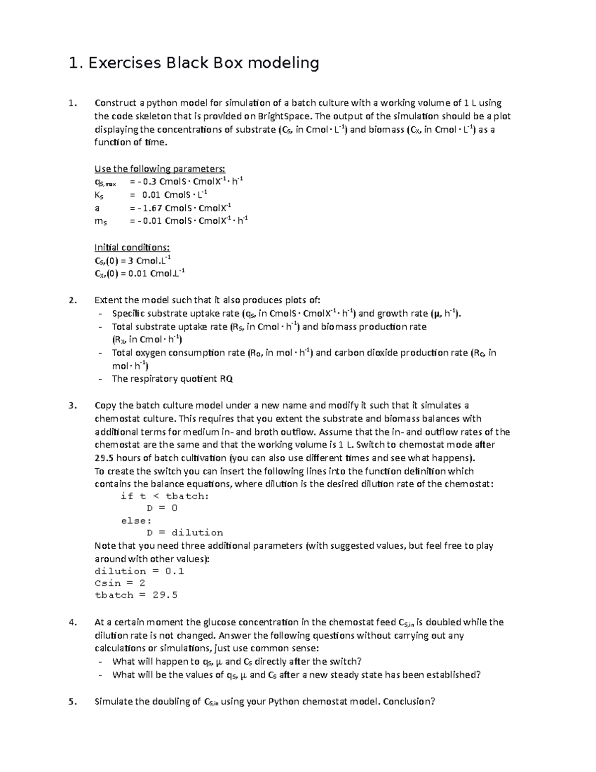 1. Exercises Black Box modeling (Updated) - 1. Exercises Black Box ...