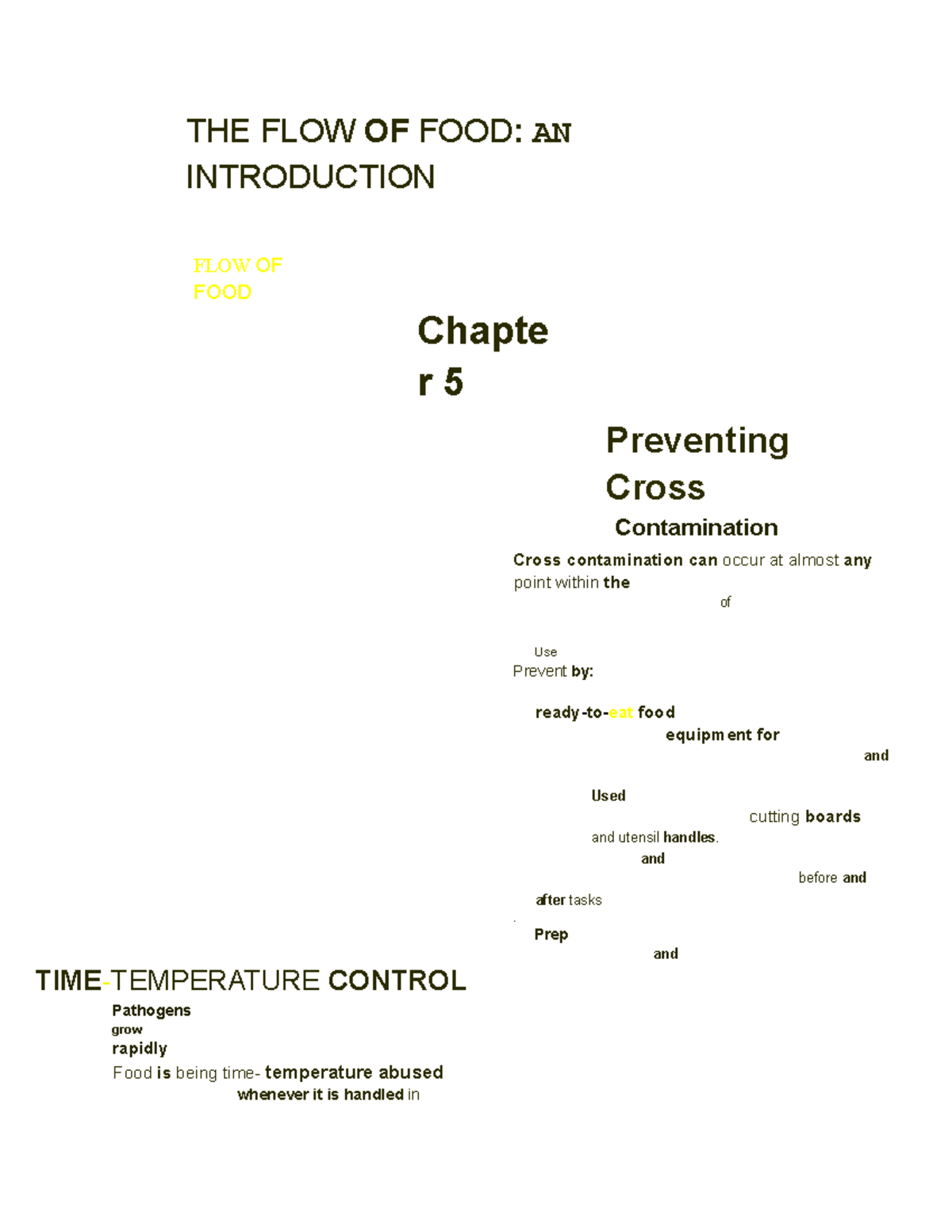 Chapter+5+Notes,+Blank - THE FLOW OF FOOD: AN INTRODUCTION FLOW OF FOOD ...