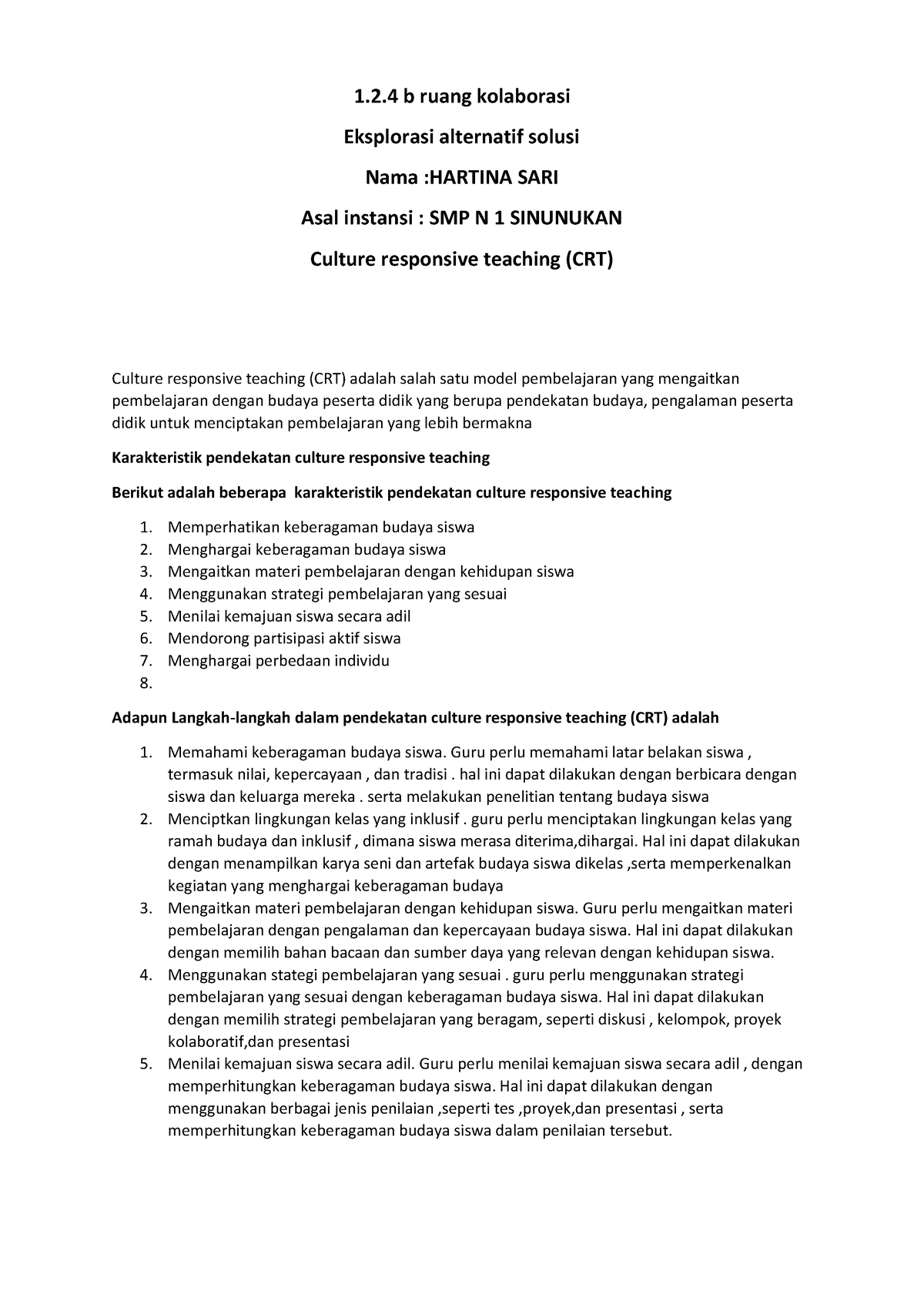 LK 1.2.4 B Ruang Kolaborasi Alternatif Solusi - 1.2 B Ruang Kolaborasi ...