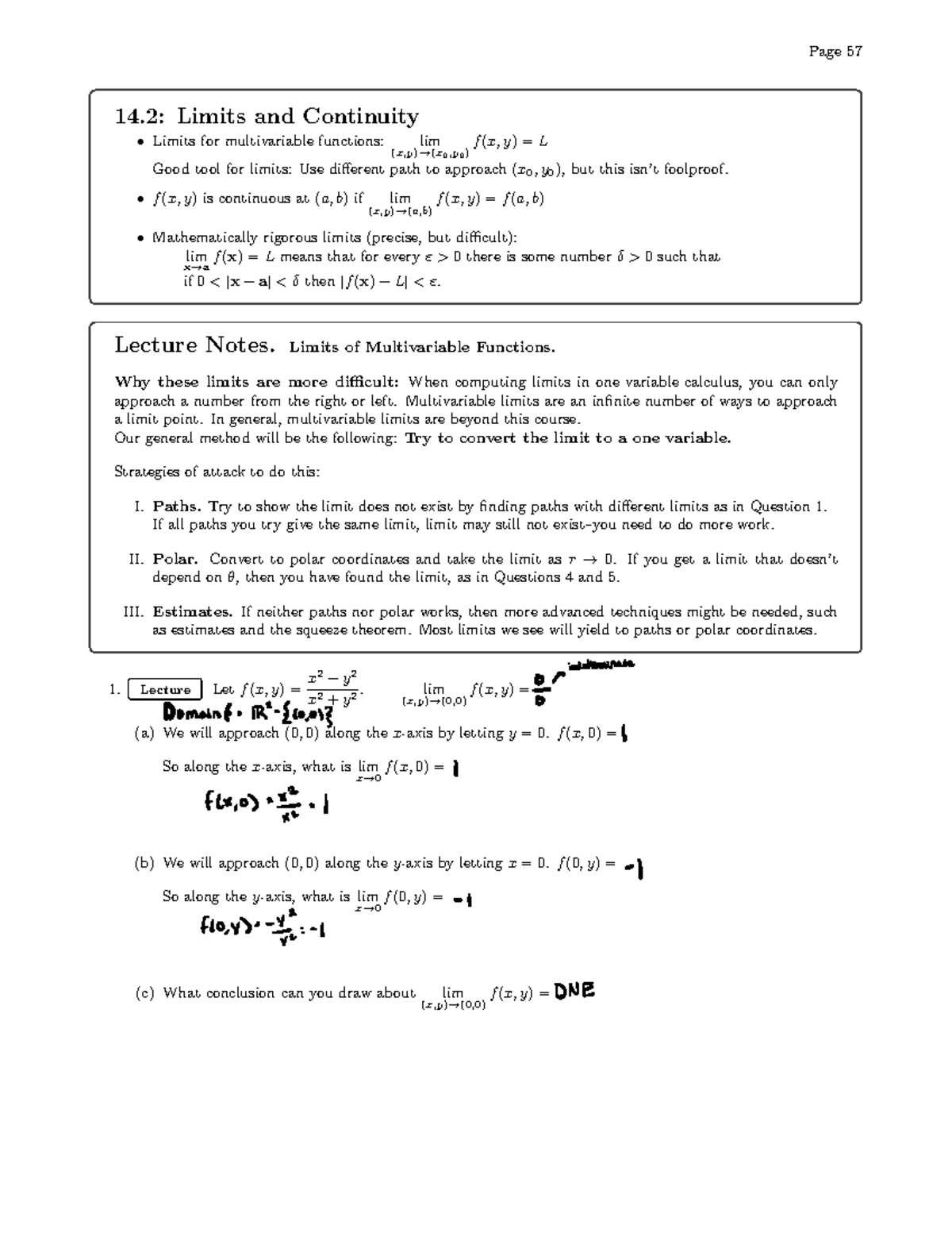 14.2 Limits and Continuity - 14: Limits and Continuity - Limits for ...