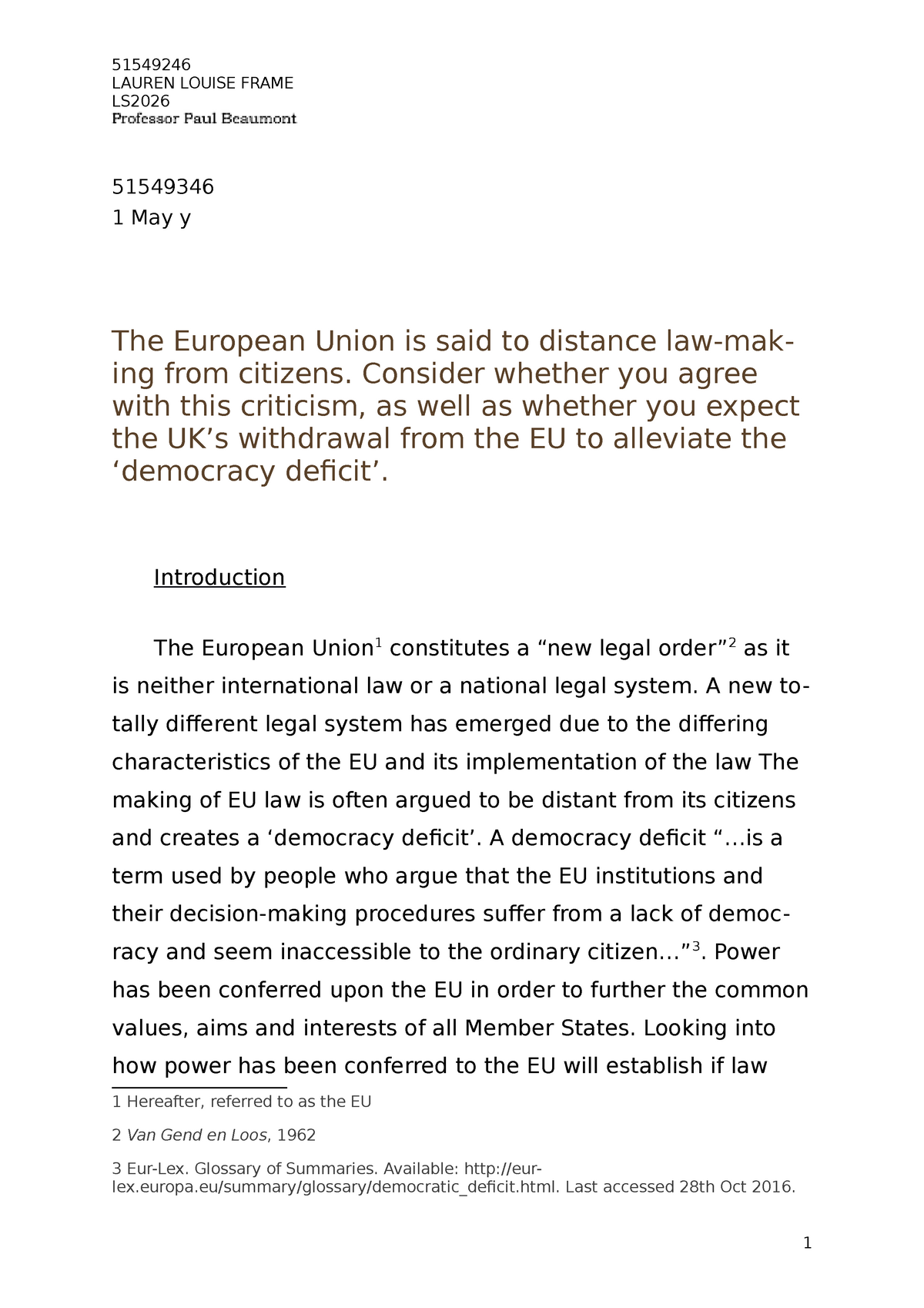 reflection essay about democracy