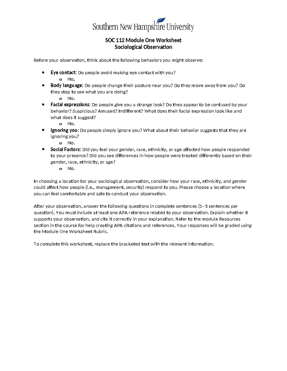 SOC 112 1-2 - paper for soc 112 - SOC 112 Module One Worksheet ...