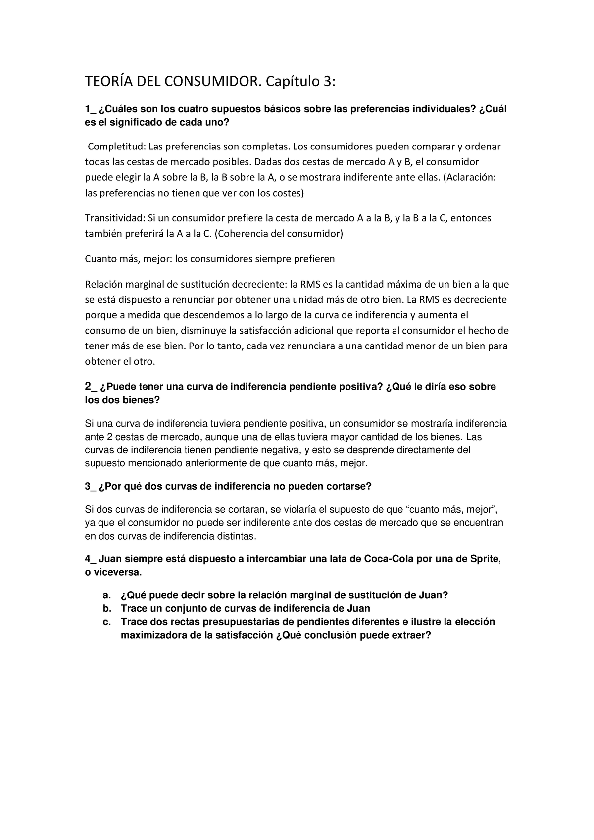 Microeconomía Cap 3 - TEORÍA DEL CONSUMIDOR. Capítulo 3: 1_ ¿Cuáles Son ...