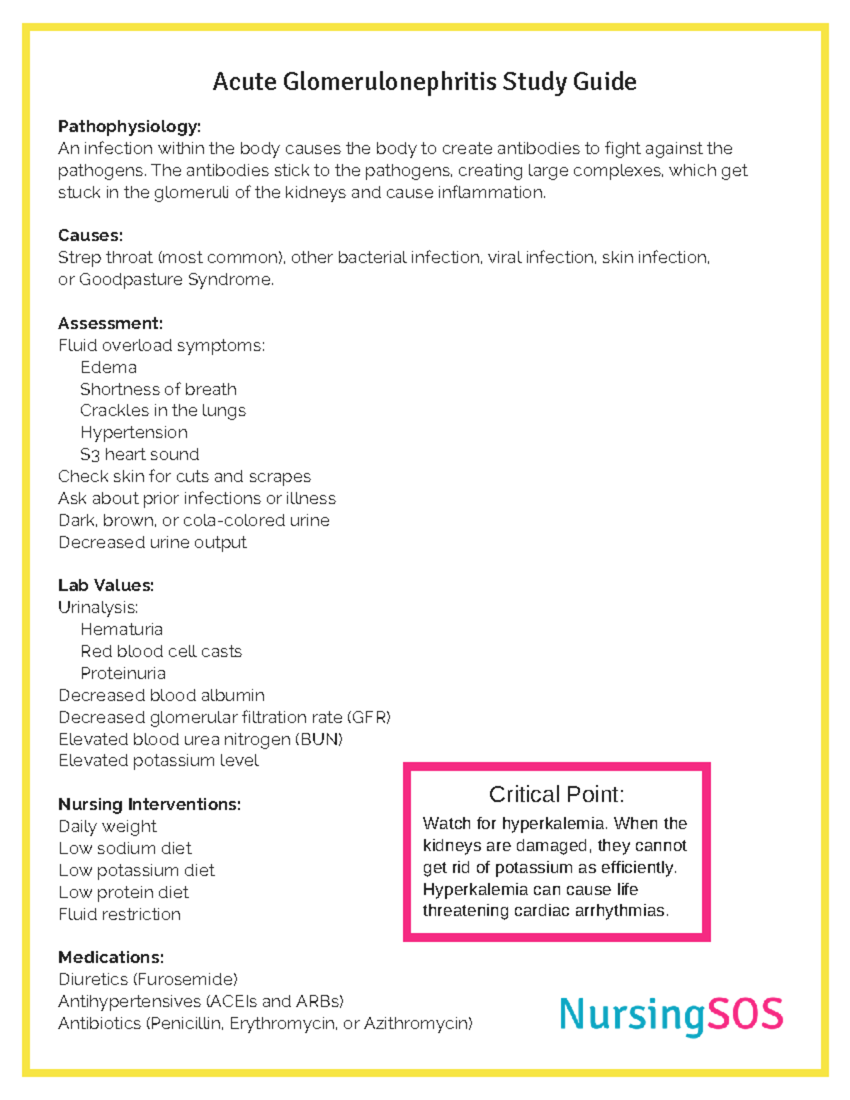 Acute Glomerulonephritis Study Guide - Acute Glomerulonephritis Study ...