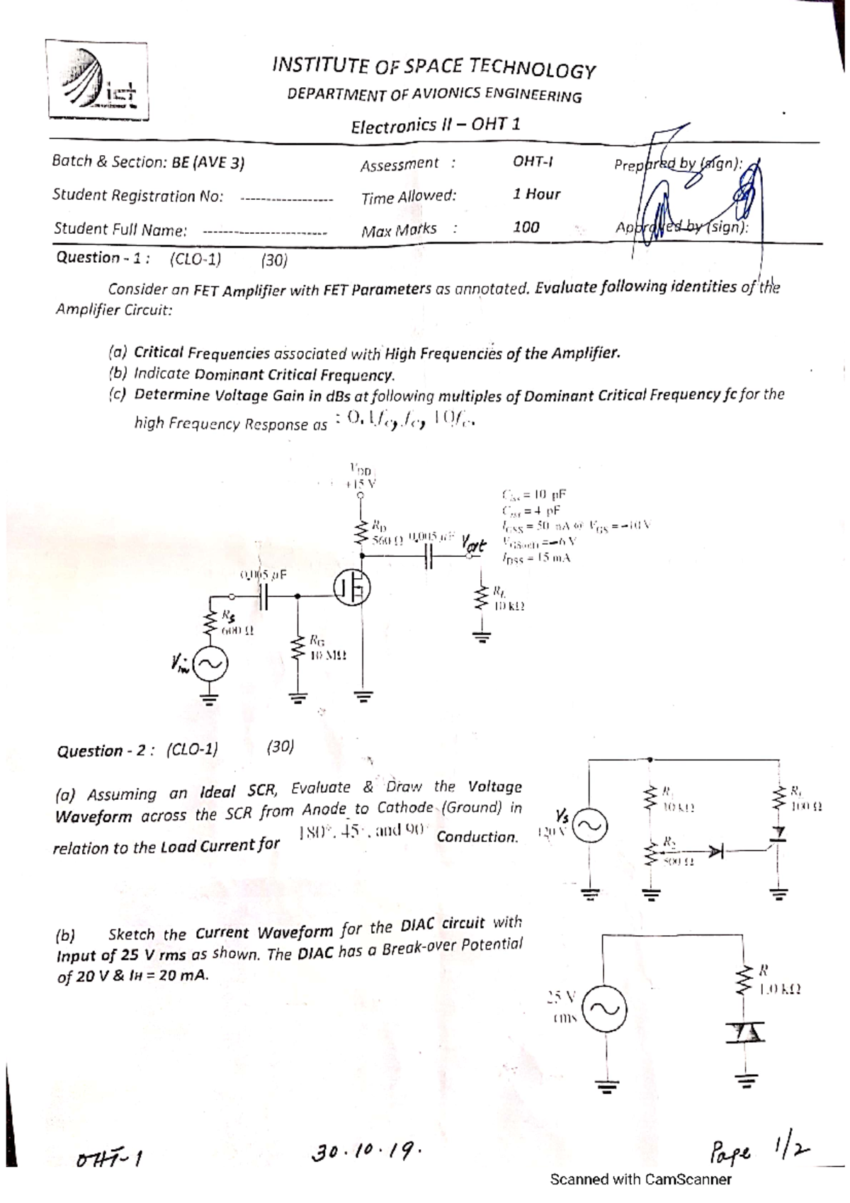 Electronics Ii Oht 1 Studocu