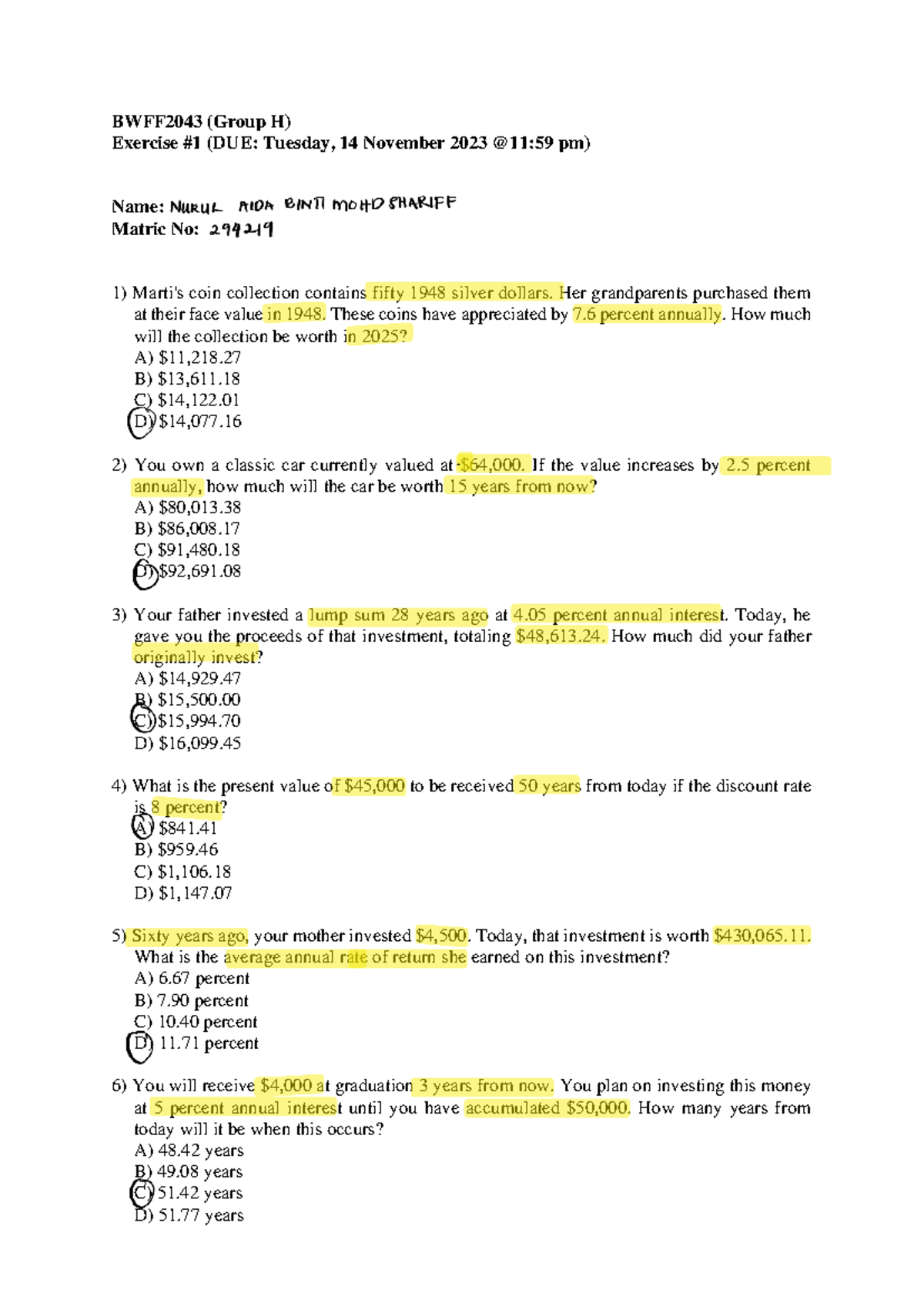 Exercise 1 AFM - BWFF2043 (Group H) Exercise #1 (DUE: Tuesday, 14 ...