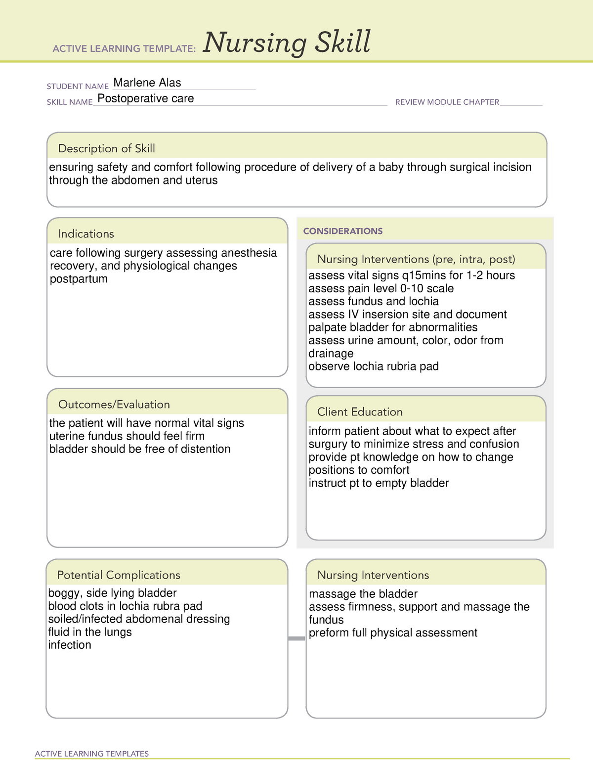 postop-maternity-active-learning-templates-nursing-skill-student-name