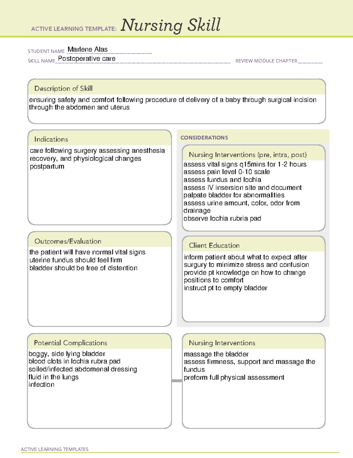 Ati Postpartum Template Active Learning Templates Nursing Skill Vrogue