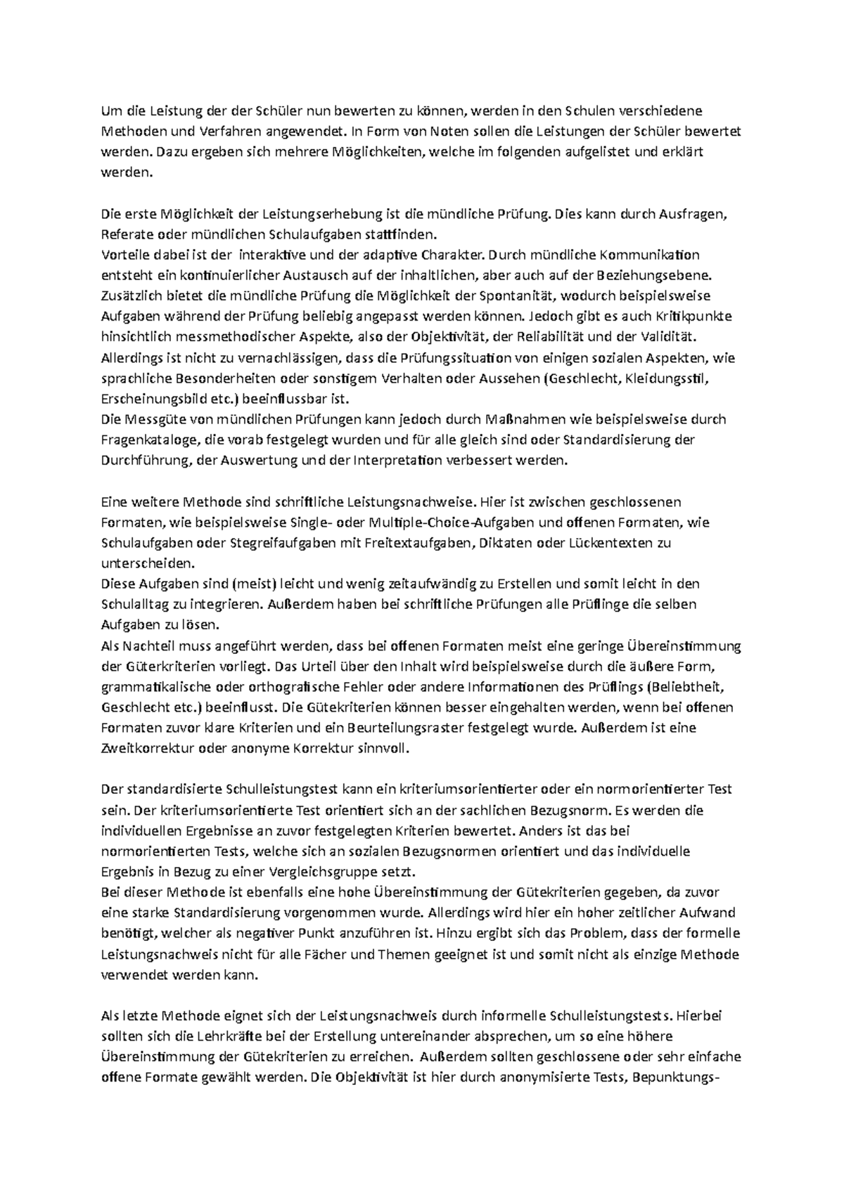 Psychologie grün und blau - Um die Leistung der der Schüler nun ...