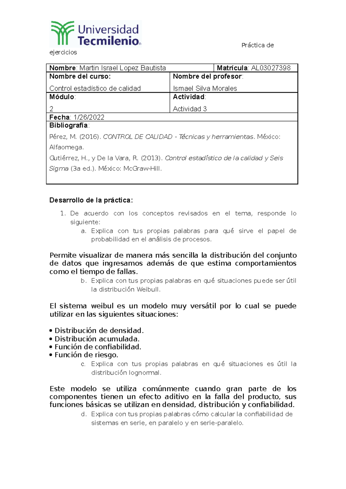 Actividad 3 Control Estadistico De Calidad - Práctica De Ejercicios ...