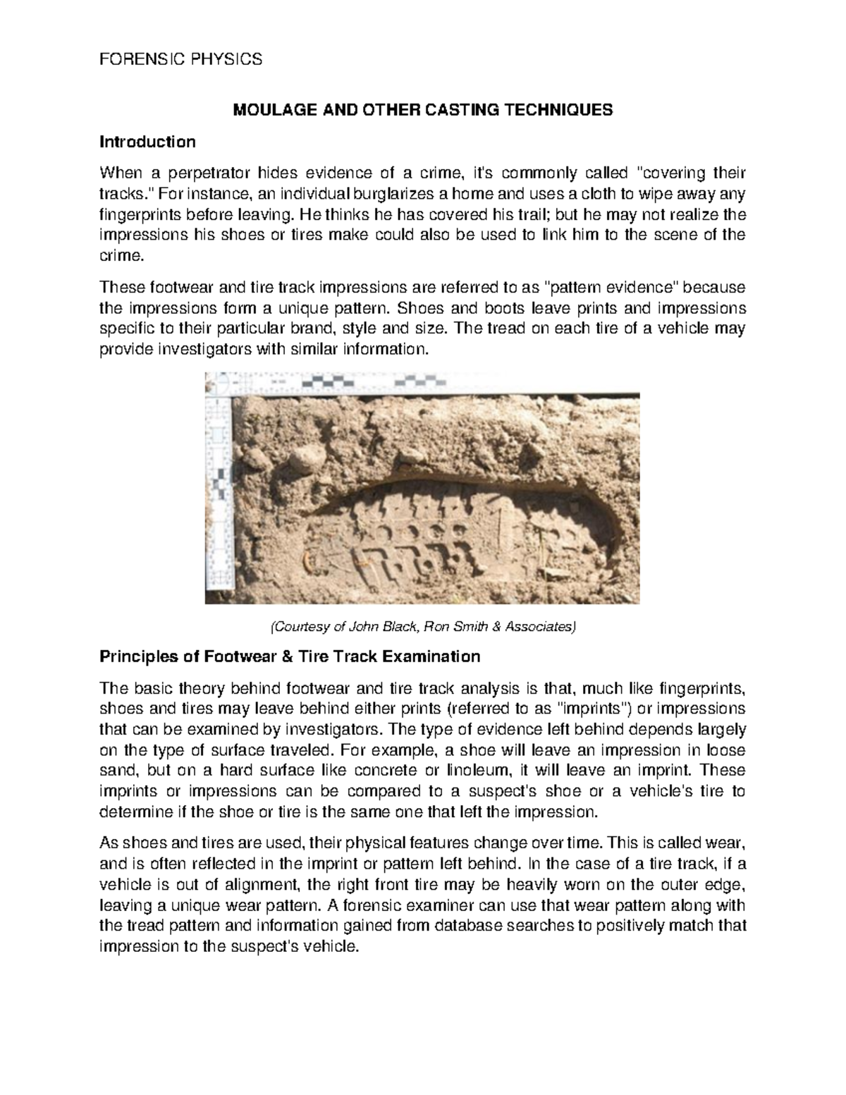 Moulage and Other Casting Techniques Forensic Physics La Salle Dasma Studocu