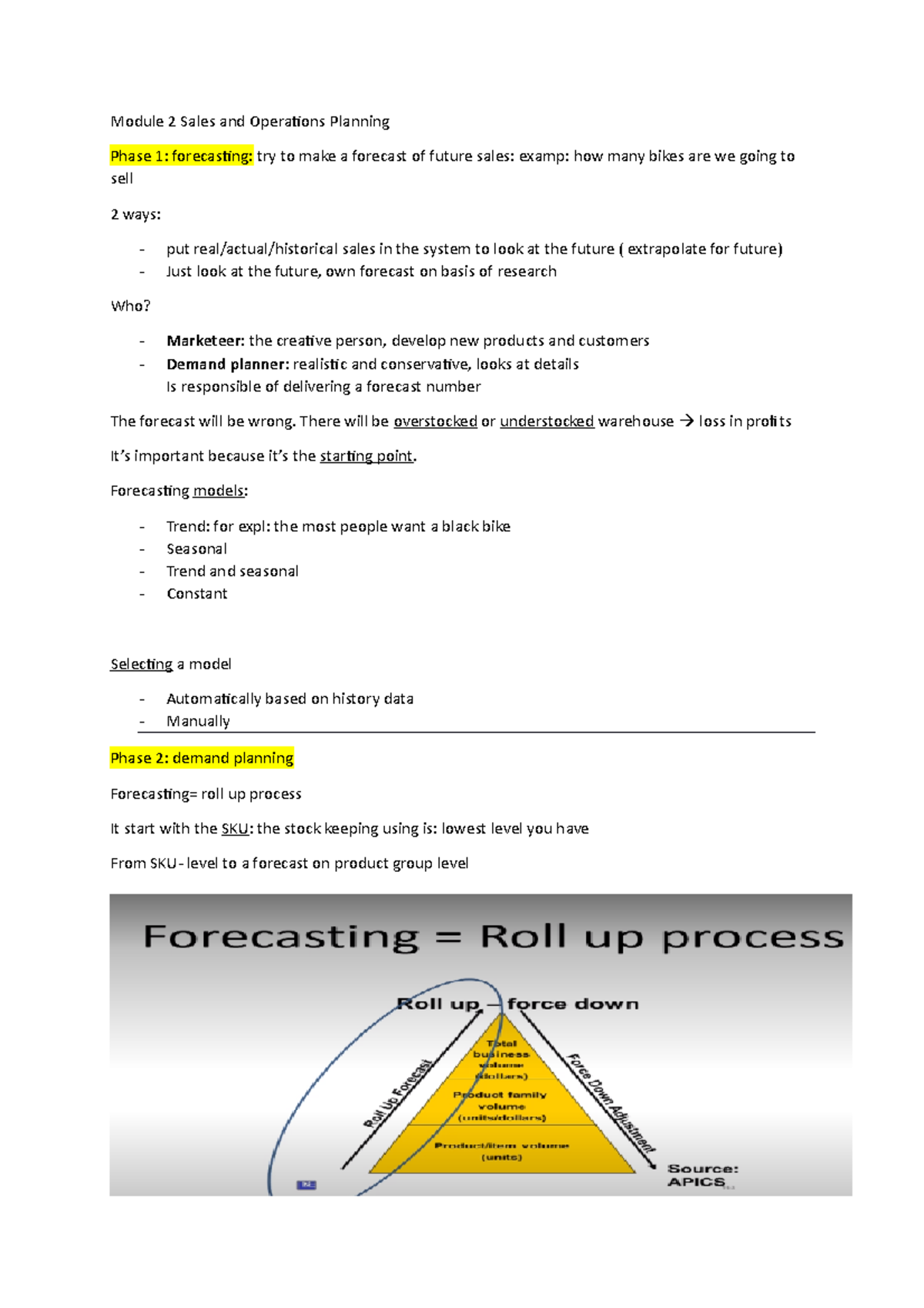 Module 2 Sales And Operations Planning - Module 2 Sales And Operations ...