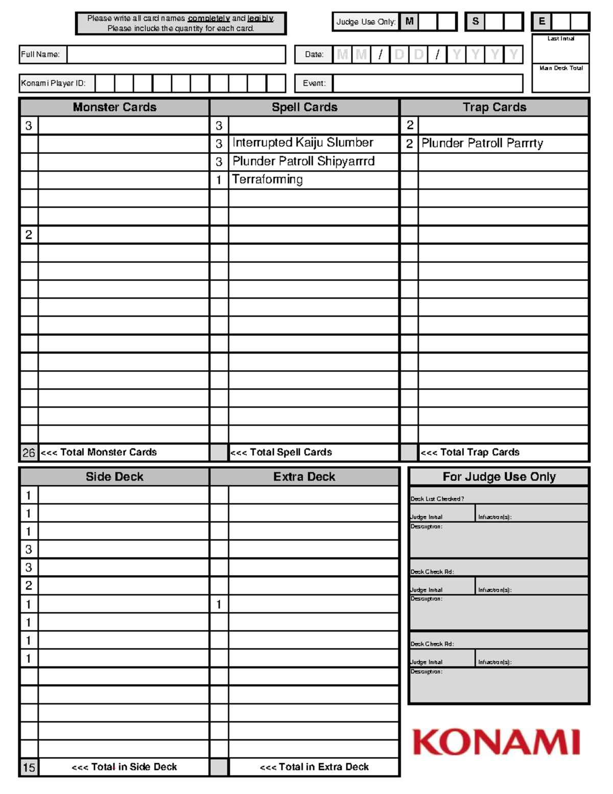 Decklist
