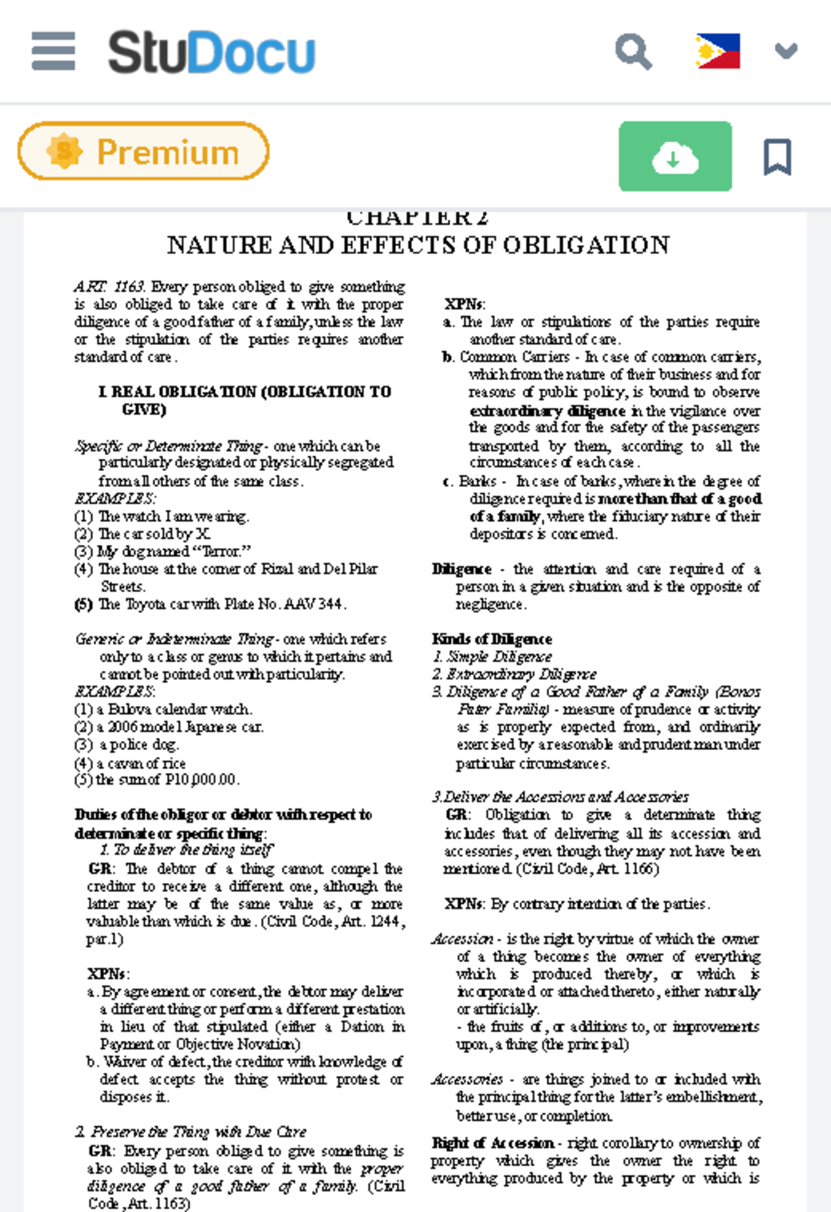 Oblicon - Chapter 2 - Nature And Effects Of Obligation - Accountancy ...