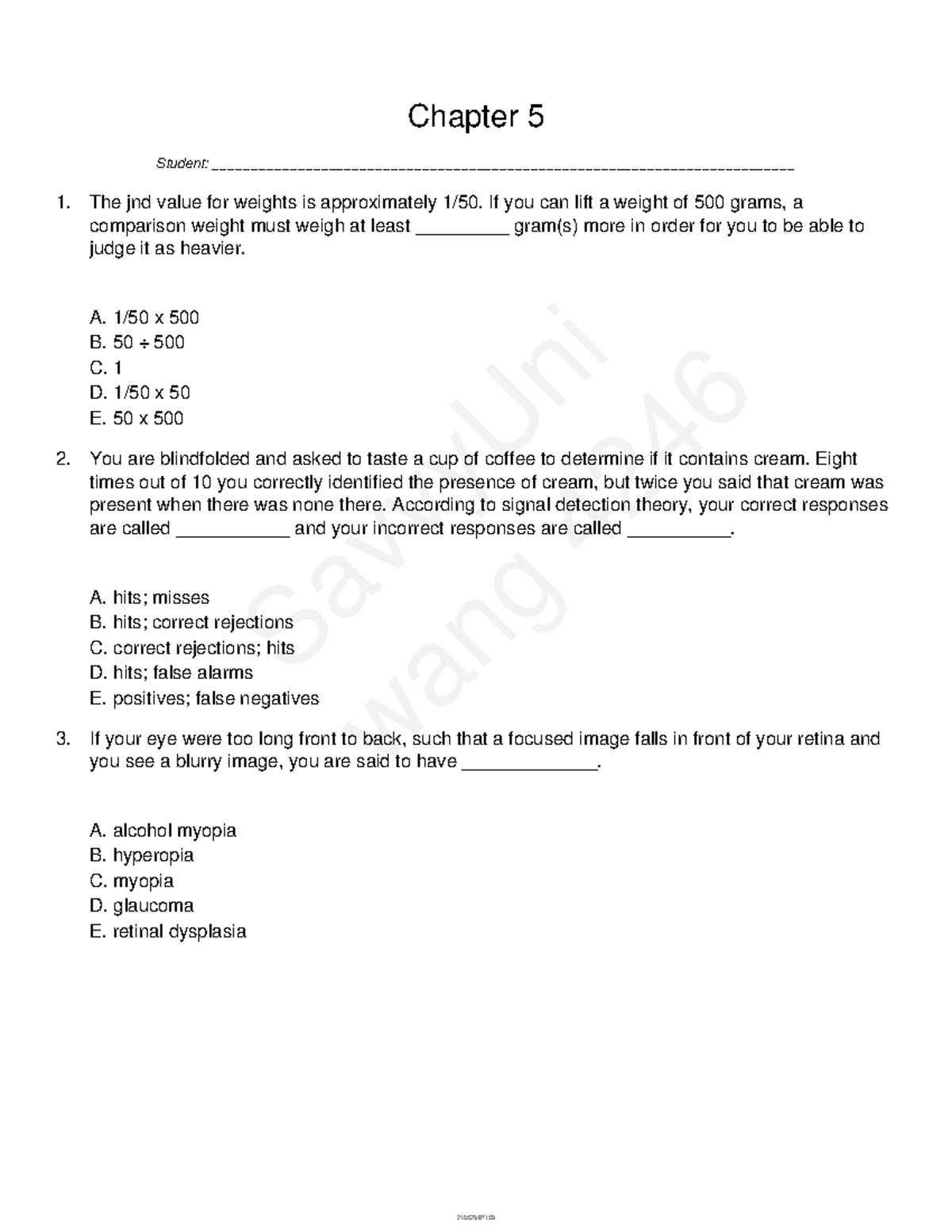 Chapter 5-introduce To Perception And Sensation - Chapter 5 _Student ...