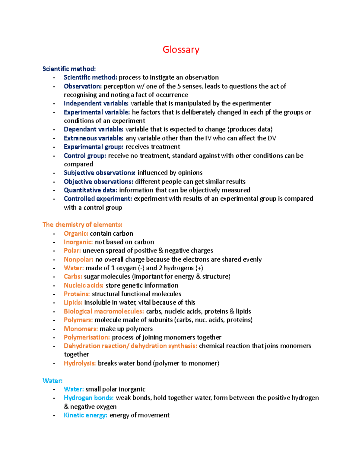 Glossary 15 Glossary Scientific method Scientific method process