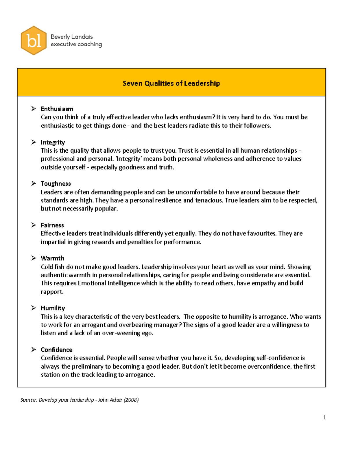 7 Qualities Of Leadership