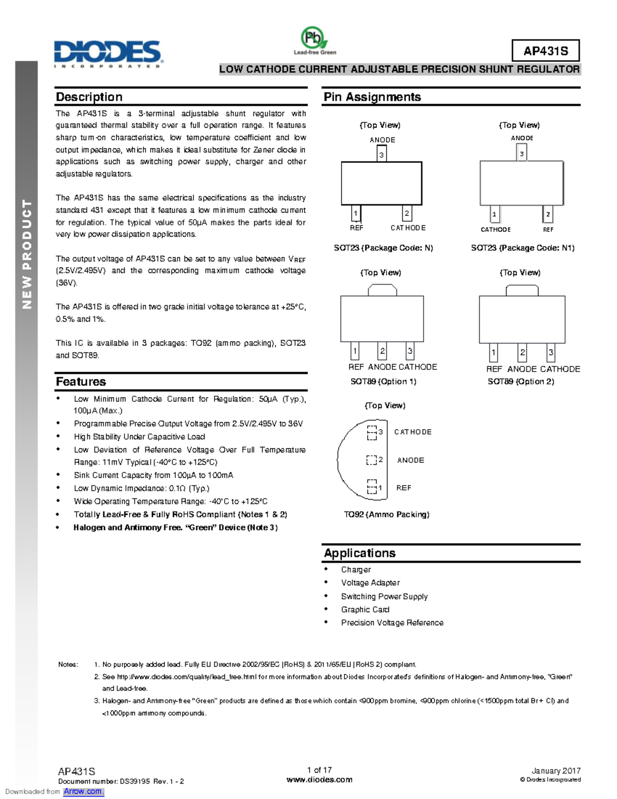 AP431SHAN1 -G1-55 DII - AP431S Document number: DS39195 Rev. 1 - 2 1 of ...