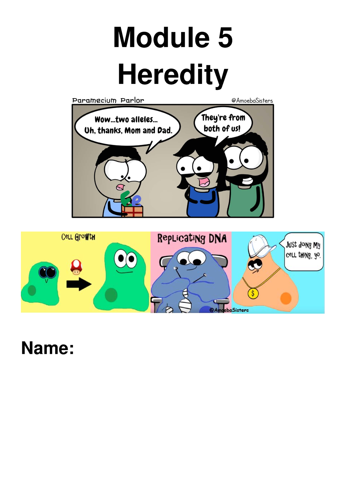 Module 5 Booklet Complete Print - Module 5 Heredity Name: Contents ...