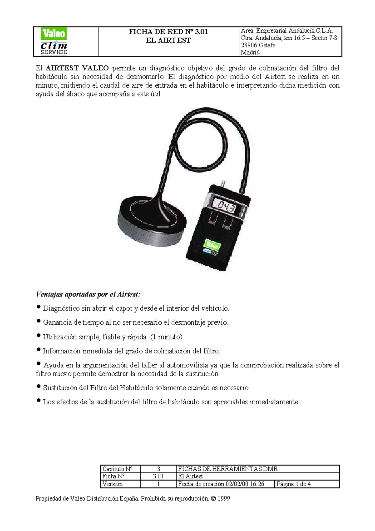 EL Airtest - xmmmm - FICHA DE RED N∫ 3. EL AIRTEST Ctra. AndalucÌa, km ...
