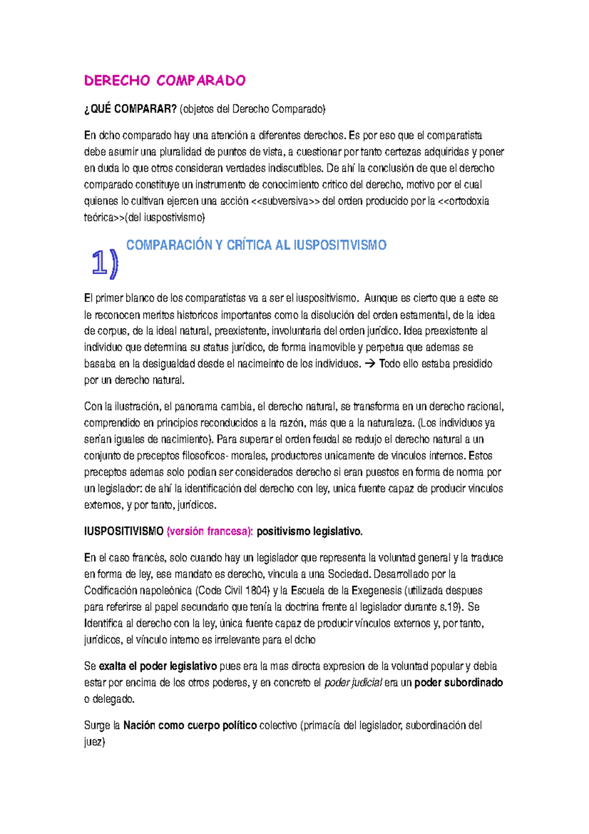 Derecho Comparado - DERECHO COMPARADO ¿QUÉ COMPARAR? (objetos del ...