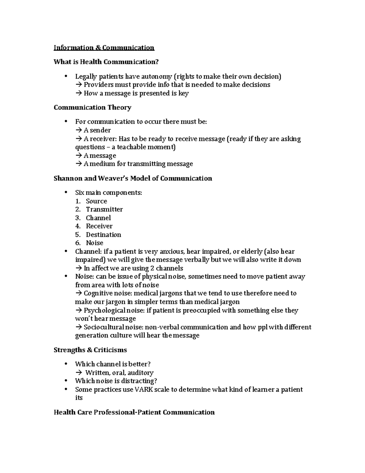 Lecture 10 Information &amp; Communication What is Health