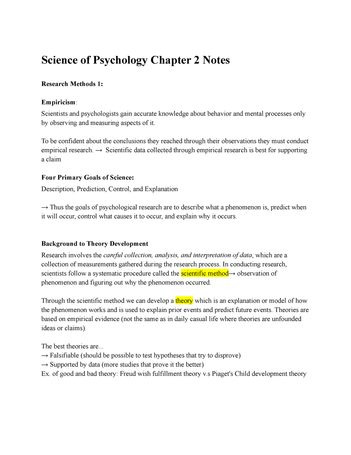 psychology chapter 2 research methods quizlet