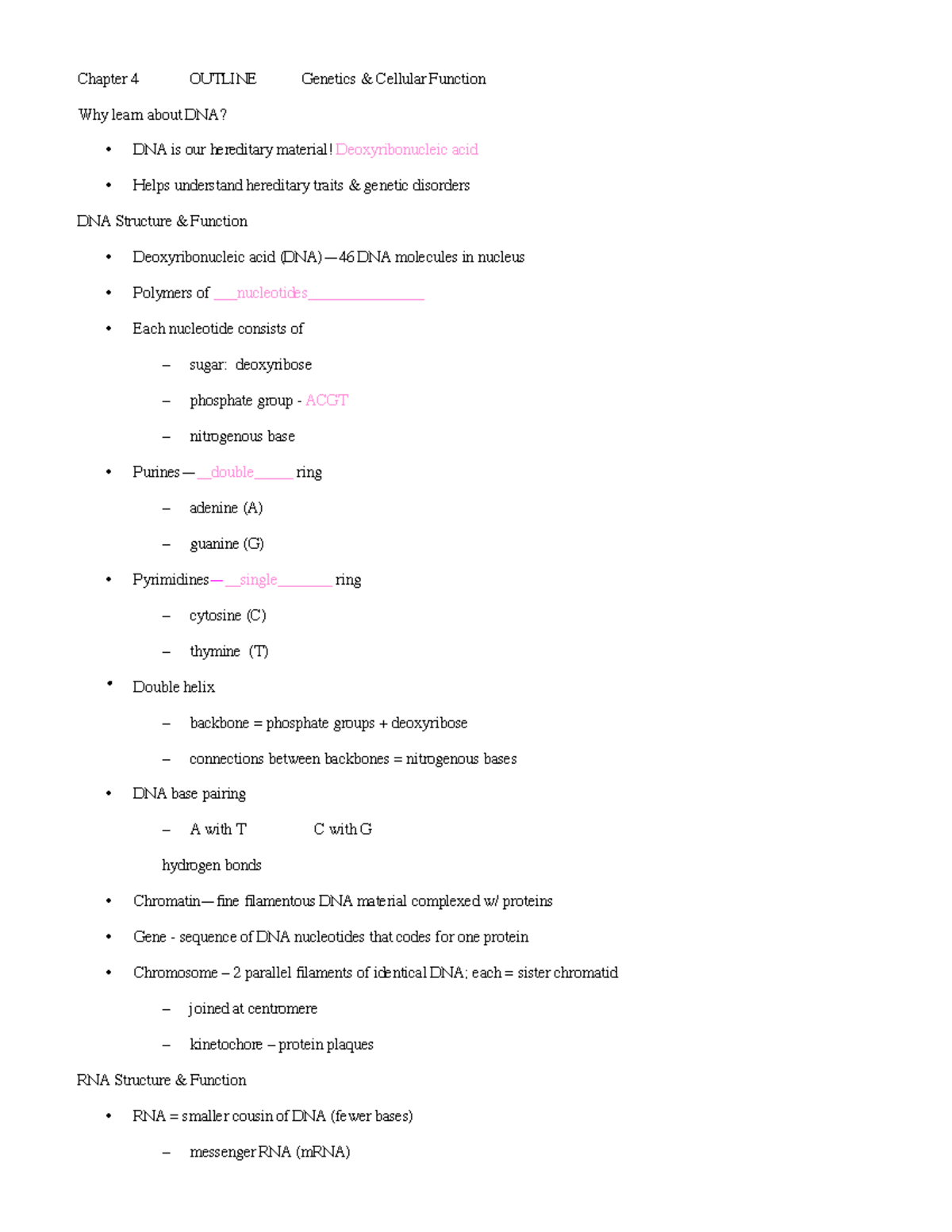 Chapter 4 Notes PDF - Dr. Matre, fall of 2022 - Chapter 4 OUTLINE ...