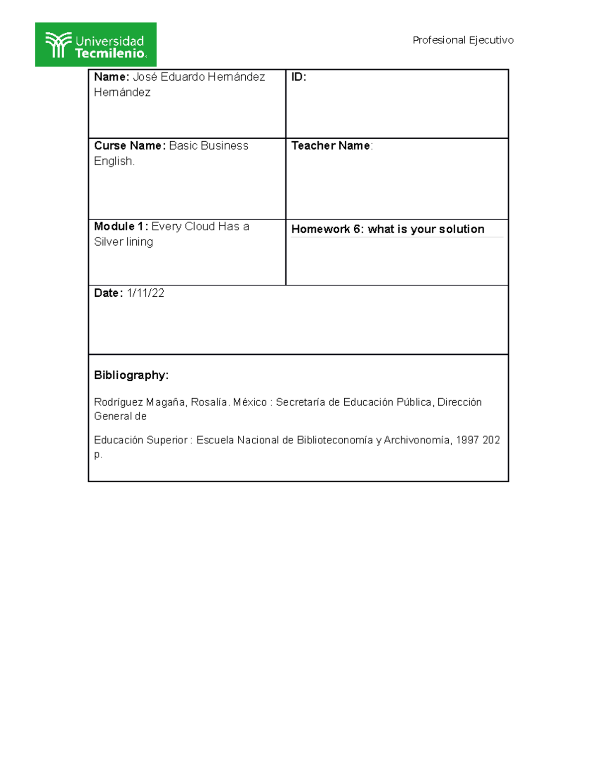 Tarea 6 ingles - ejercicio 6 - Name: José Eduardo Hernández Hernández ...