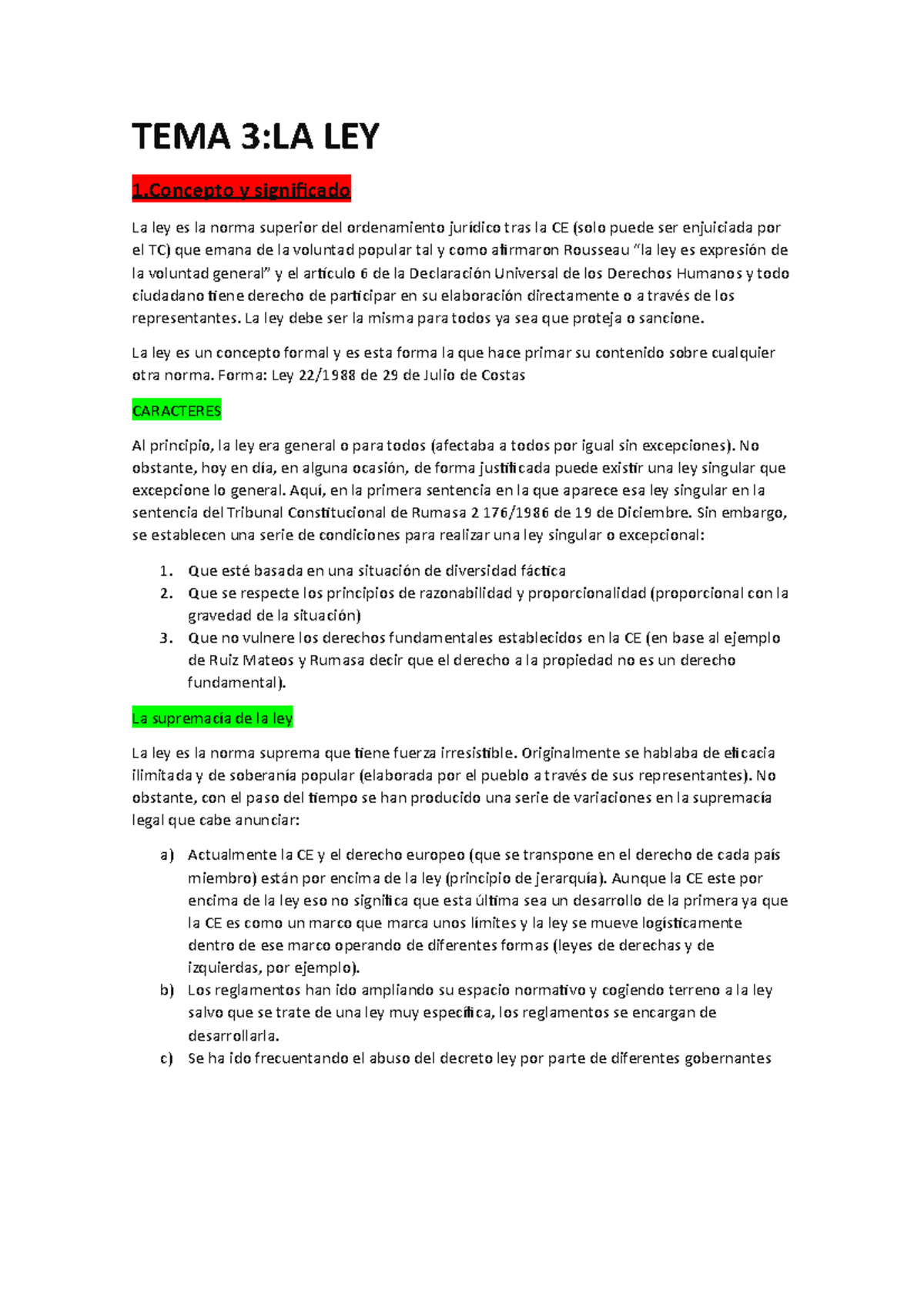 TEMA 3-La Ley - Lecture notes 3 - TEMA 3:LA LEY 1 y significado La ley ...