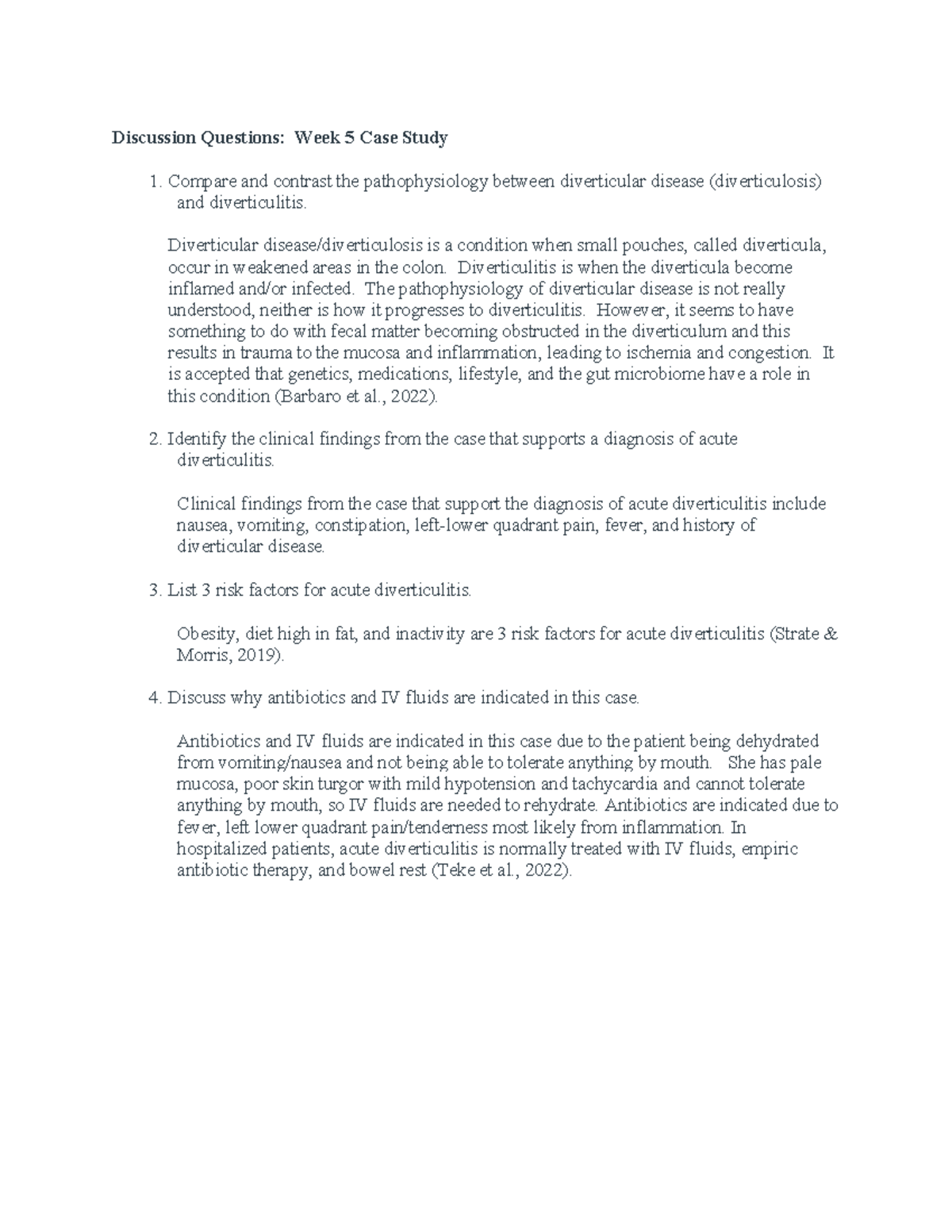 Week 5 Case Study Discussion Questions Week 5 Case Study 1. Compare