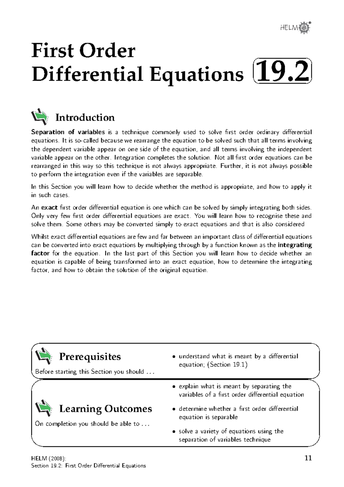 FO-ODE-2 - First order of differential equation - ® First Order ...