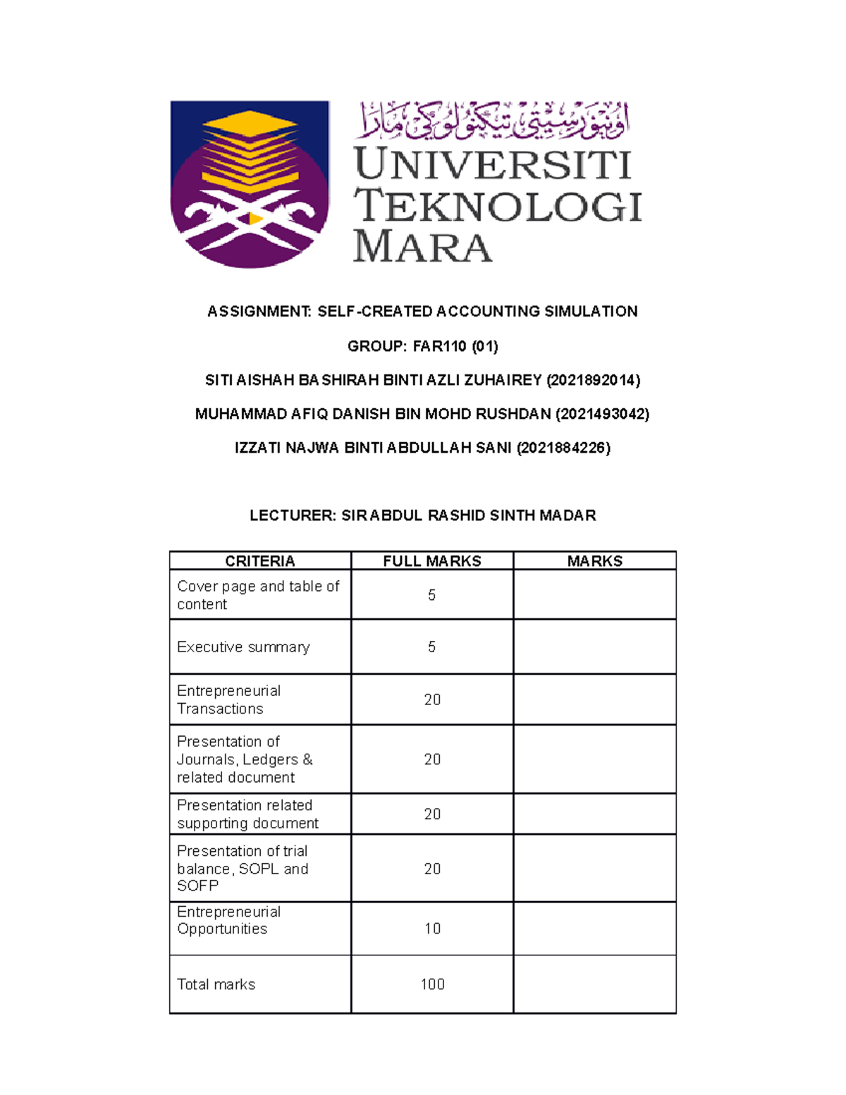 far110 group assignment