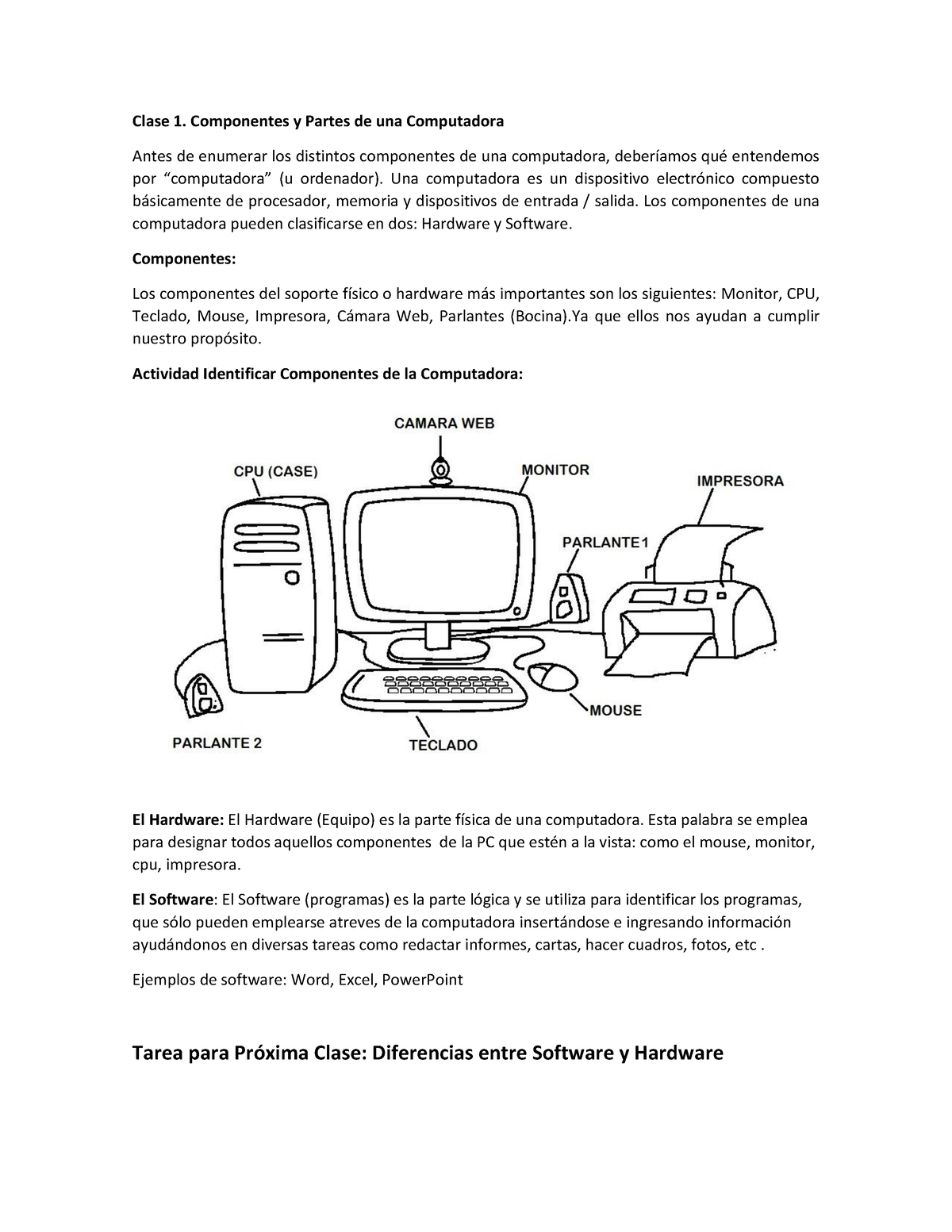 Partes De Una Computadora Cuales Son Y Para Que Sirve