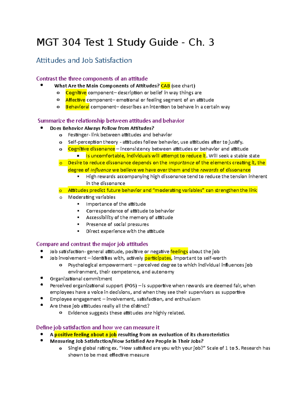 MGT 304 CH 3 Study Guide - Summary Organisational Behaviour ...