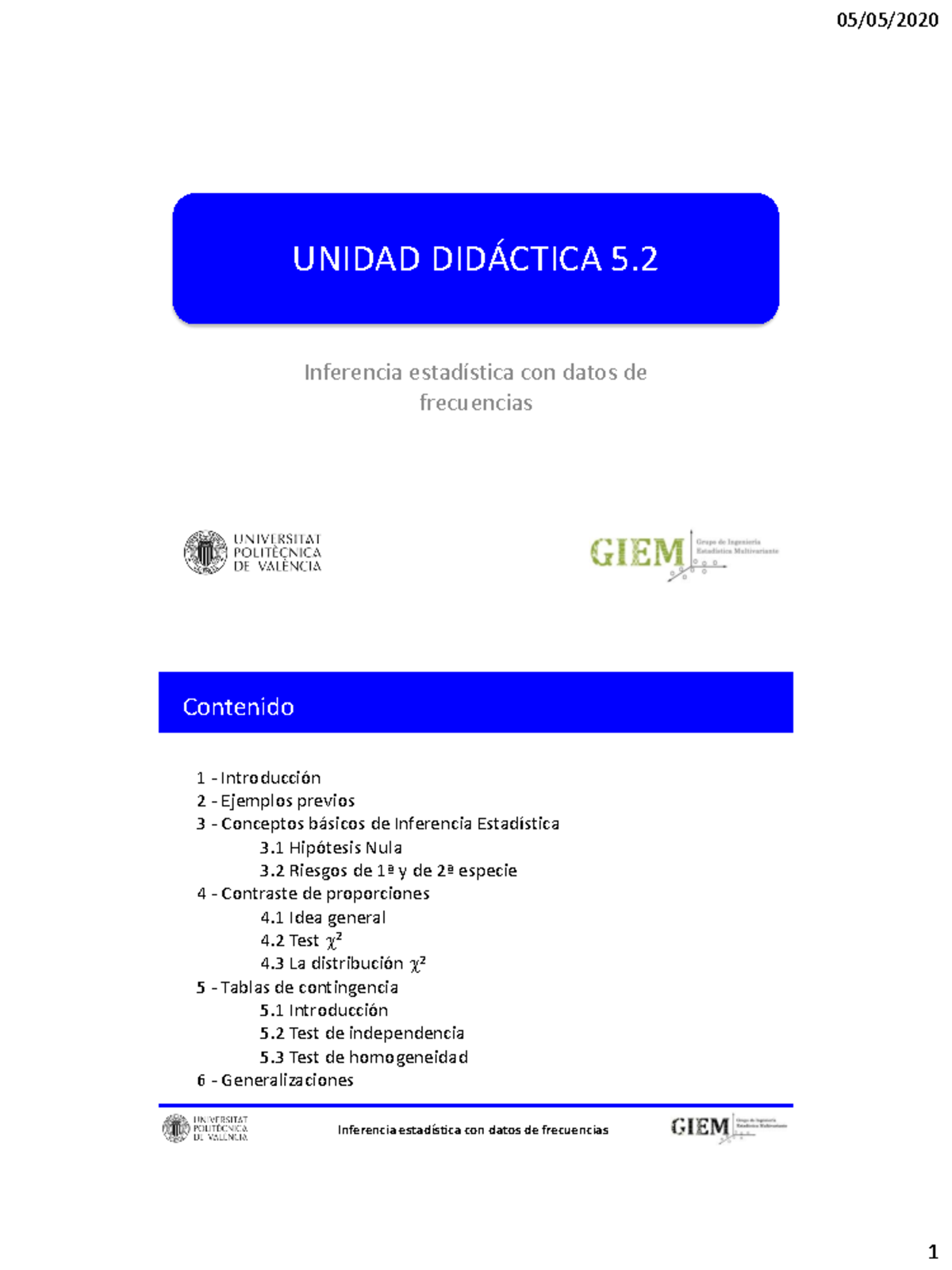 Tema 5.2 - Inferencia Con Tablas De Frecuencia - Inferencia Estadística ...