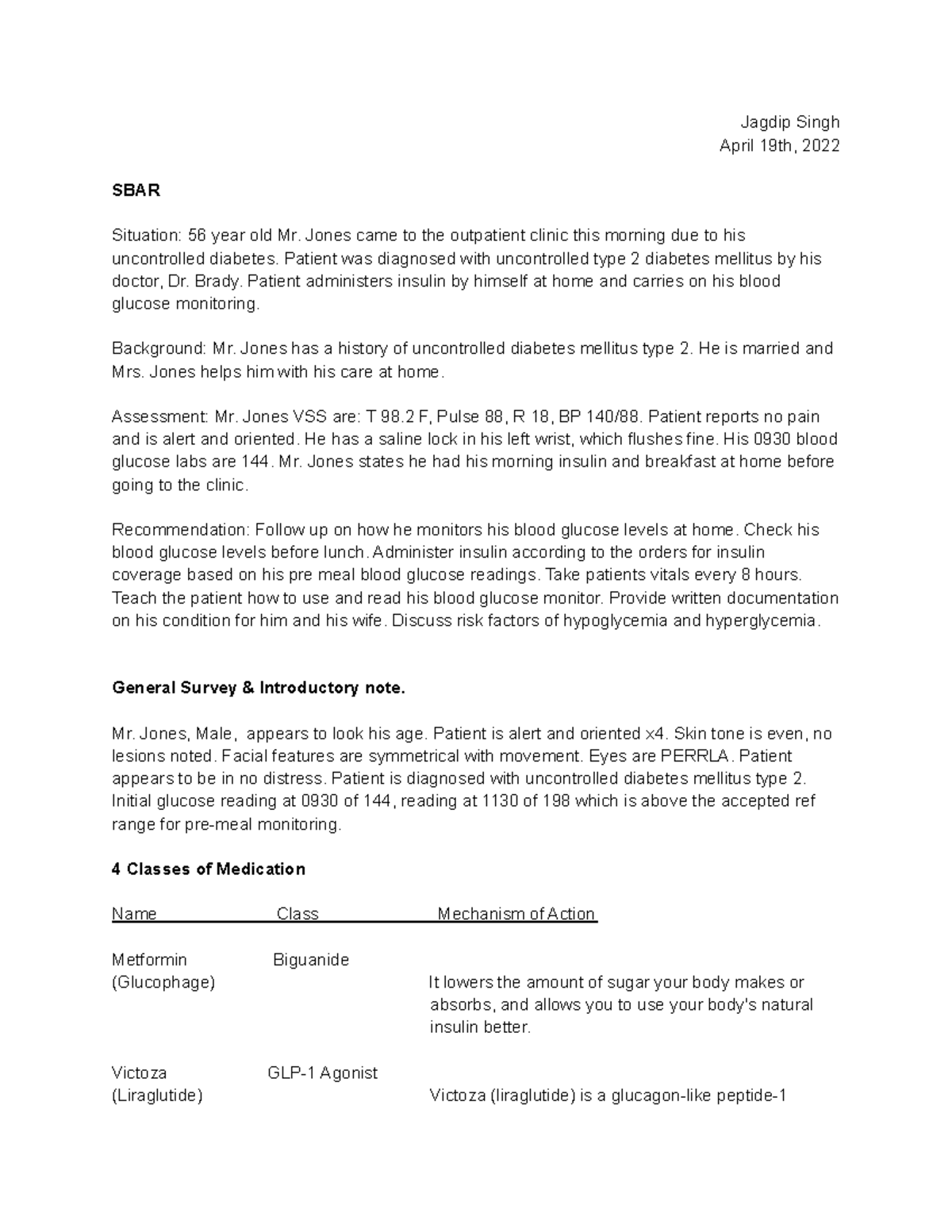 ClinicalEndocrine Disorder Diabetes Jagdip Singh April 19th, 2022