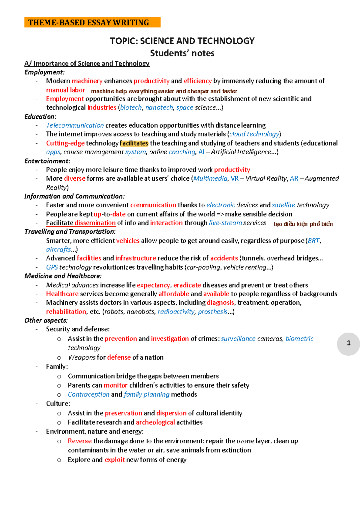 10 Science and technology TOPIC SCIENCE AND TECHNOLOGY Students