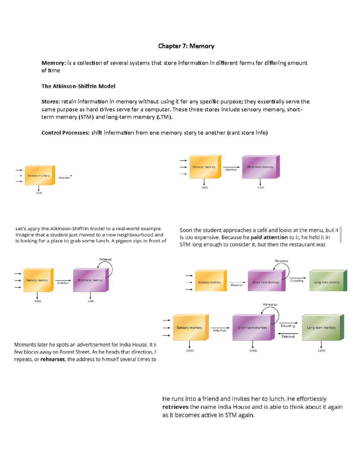 Psych 1000 Memory Chap 7 - PSYC 1000 - U Of G - Studocu