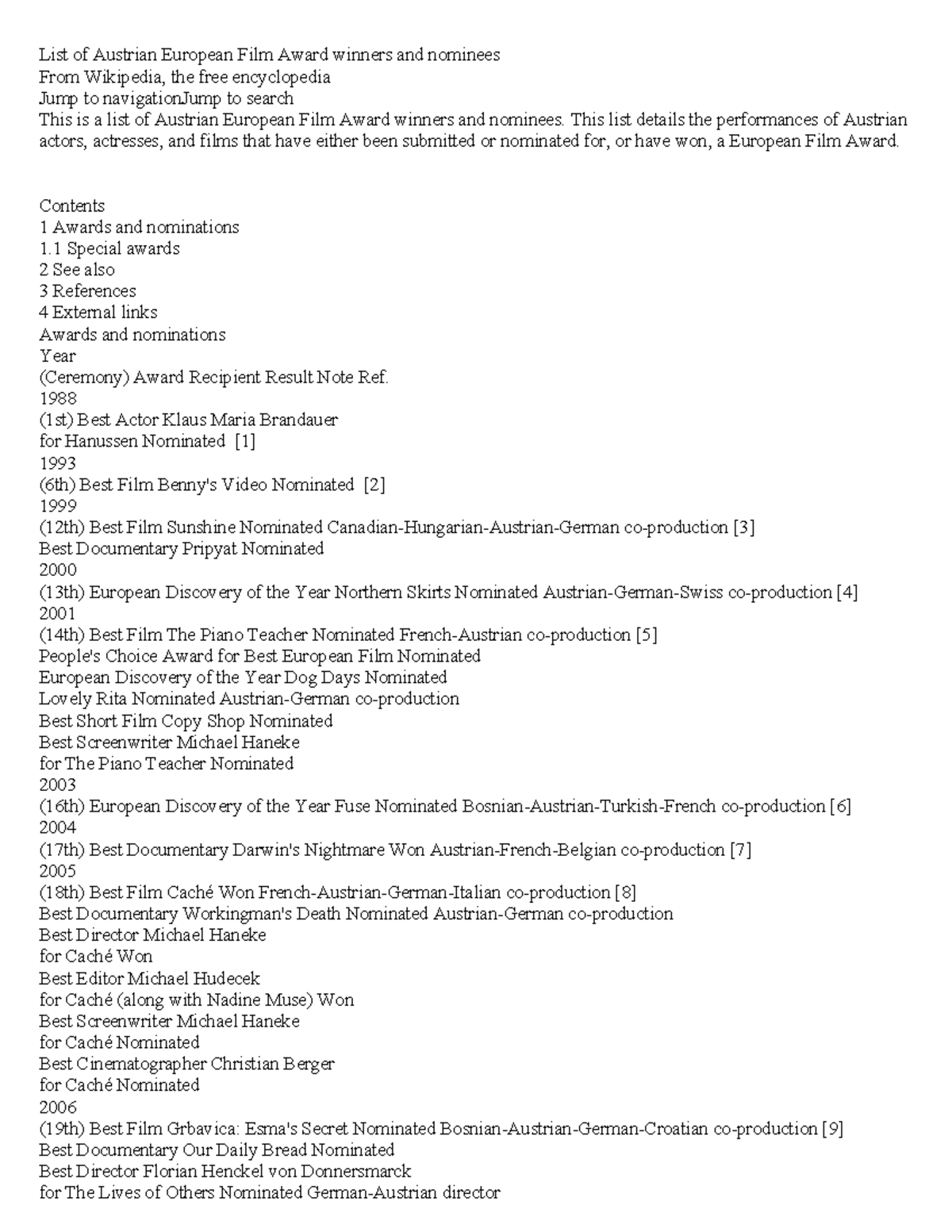 Soda PDFprocessedList of Austrian European Film Award winners and