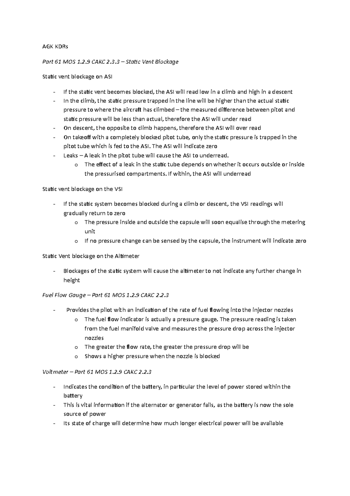 Flight Training Theory1 Syllabus Requirements for AGK - AGK KDRs Part ...