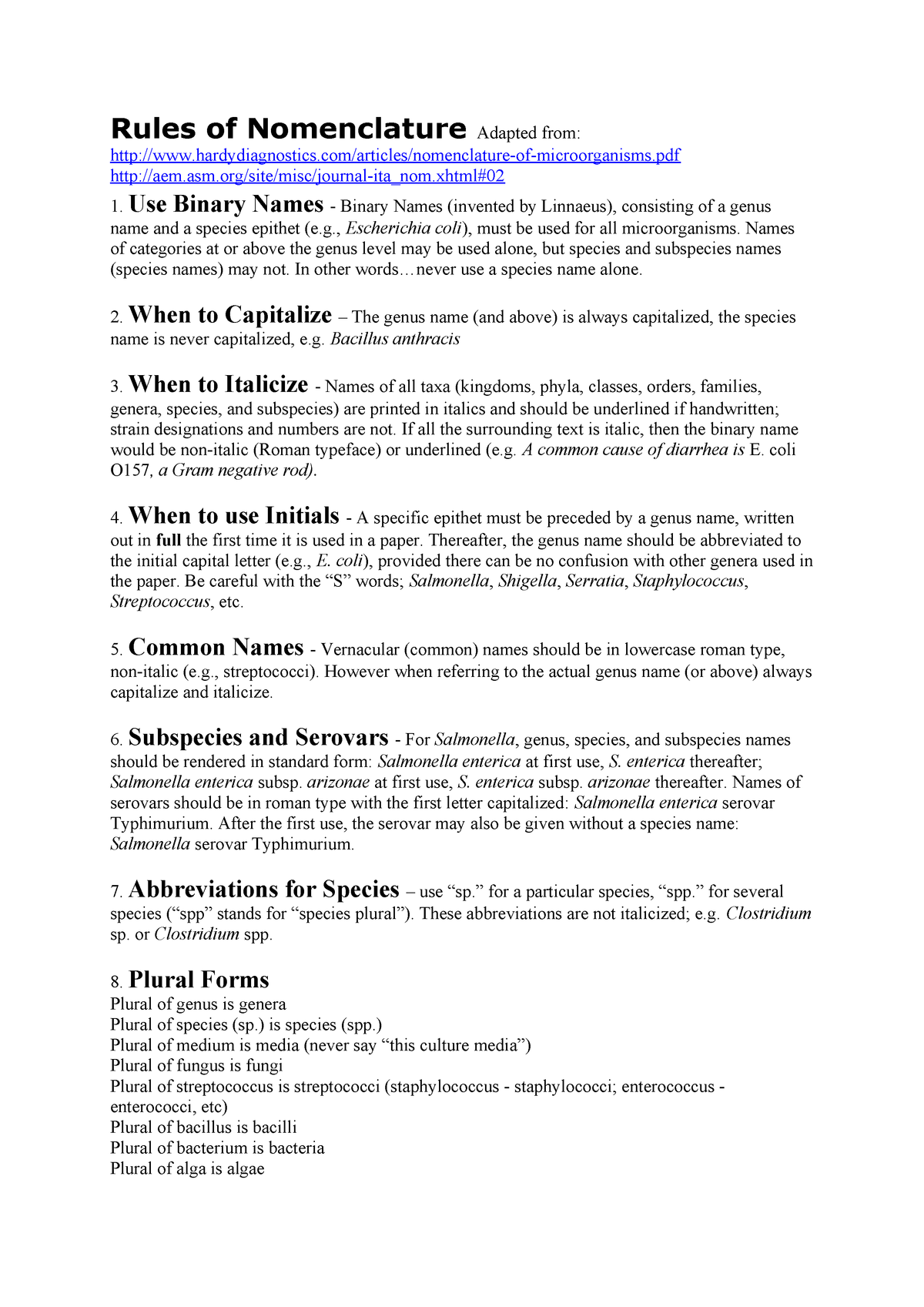 Rules Of Nomenclature Fhm 20306 Studeersnel