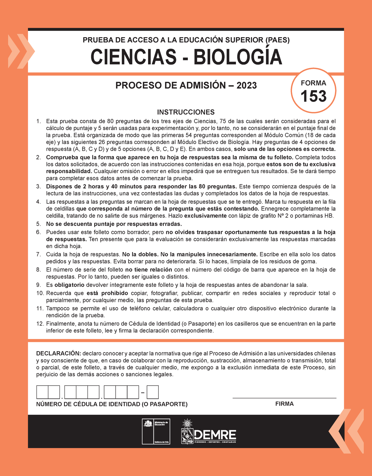 2023 22 11 28 Paes Oficial Ciencias Biologia P2023 - PRUEBA DE ACCESO A ...