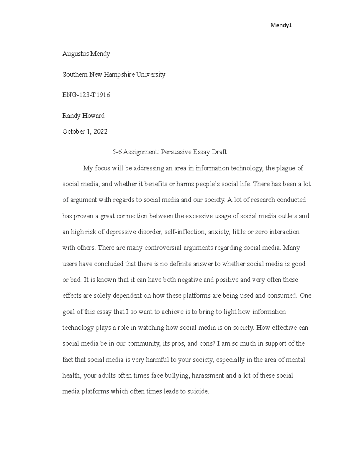 persuasive essay on social media issues