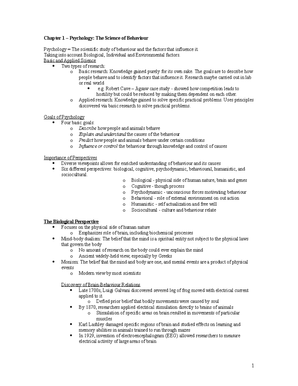 The Great Psych Notes (aka The Psych Bible) - Chapter 1 – Psychology ...