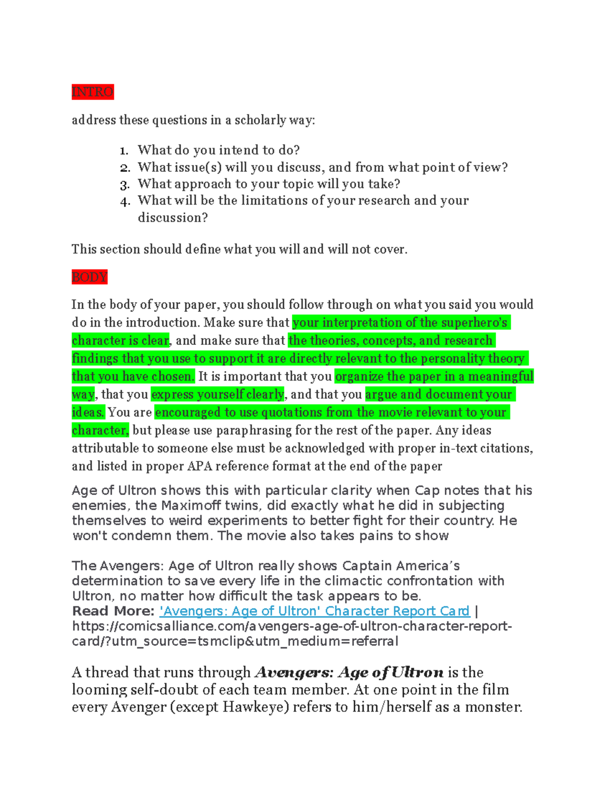 Intropsyc 356 - introduction that is required for your final paper and ...