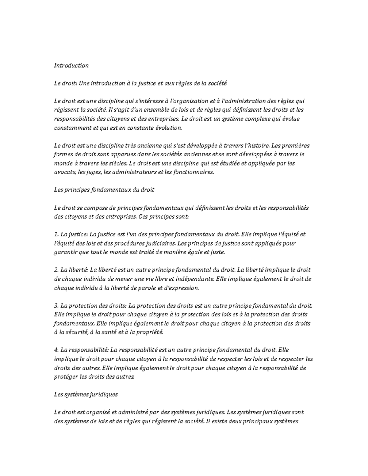 Law Study Notes - Introduction Le droit: Une introduction à la justice ...