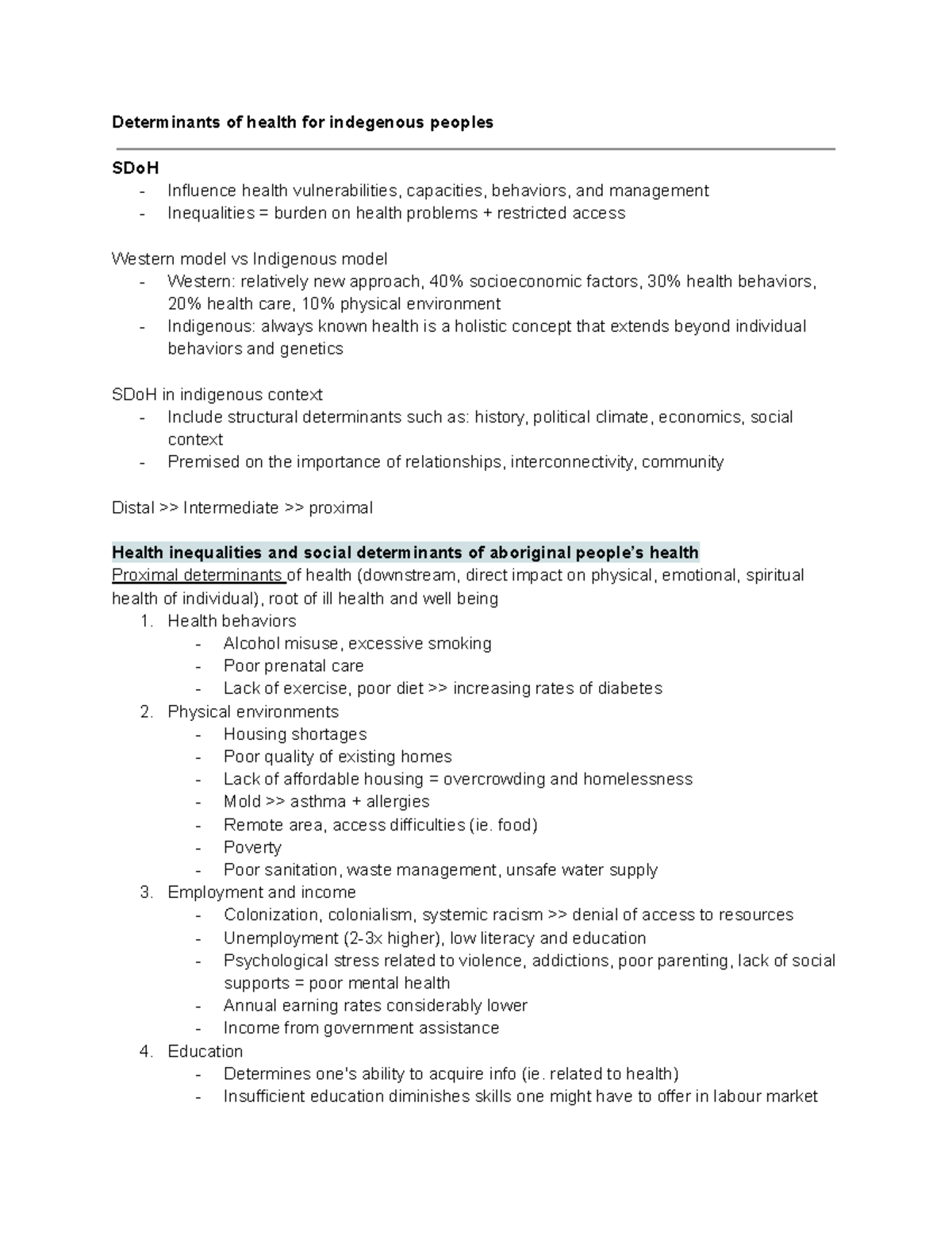 Lecture 3: N3IH3 - Determinants of health for indegenous peoples SDoH ...
